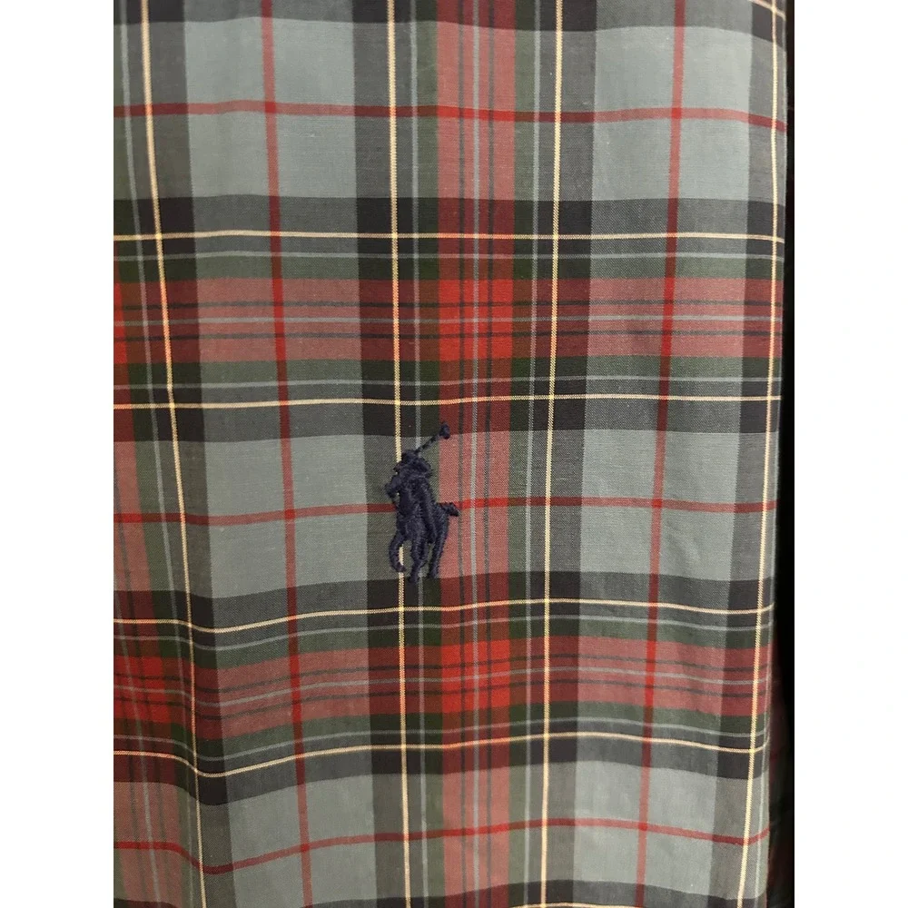 Polo Ralph Lauren Mens XL Classic‎ Fit Cotton Stretch Plaid Button Down Shirt